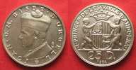 Andorra ANDORRA 25 Diners 1984 JOAN BISBE D'URGELL I. Silber RAR!!! # 93277