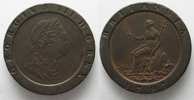 England GROSSBRITANNIEN 2 Pence 1797 GEORGE III. Cartwheel-Typ Kupfer ERHALTUNG! # 93280