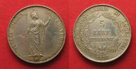 Italien - Lombardei GOVERNO PROVVISORIO DI LOMBARDIA 5 Lire 1848 argento SPL/SPL+!!! # 93616