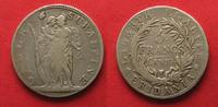 Italien - Subalpinische Rep. Italy PIEDMONT REPUBLIC 5 Francs AN 10(1801) silver VF+ # 93617 Foto