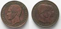 Belgien BELGIEN 10 Centimes 1853 Thronfolgerhochzeit LEOPOLD I. Kupfer # 93817