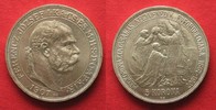 Haus Habsburg UNGARN 5 Kronen 1907 U.P 40. Krönungsjubiläum FRANZ JOSEPH I. Silber PP # 93892