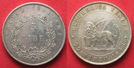 Italien - Venedig REPUBBLICA VENETA 5 Lire 1848 V Silber ERHALTUNG!!! # 93921