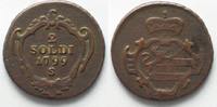 Haus Habsburg Italy GORIZIA 2 Soldi 1799 S copper VF+! # 94014 Foto