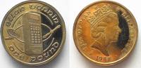 Insel Man ISLE OF MAN 1 Pound 1988 BB ELIZABETH II. Ni-Me POLIERTE PLATTE SELTEN!!!# 94122
