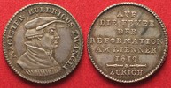 Schweiz - Zürich ZÜRICH Dukat 1819 ULRICH ZWINGLI Abschlag in Silber ERHALTUNG!!! # 94242