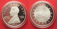 Malta MALTA 2 Liri 1977 LUIGI PREZIOSI Silber Proof SELTEN!!! # 94243