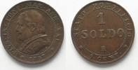 Vatikan KIRCHENSTAAT 1 Soldo 1867 PIUS IX. An.XXI Kupfer kleine JAHRESZAHL # 94326