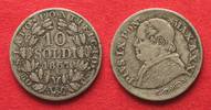 Vatikan KIRCHENSTAAT 10 Soldi 1867 PIUS IX A.XXI Silber # 94330