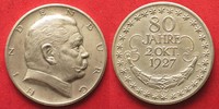 Deutschland - Medaillen HINDENBURG 80th BIRTHDAY 1927 silver medal by HORNLEIN 36mm aUNC # 94413 Picture
