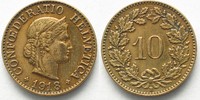 Schweiz EIDGENOSSENSCHAFT 10 Rappen 1918 Messing SELTEN! # 94741
