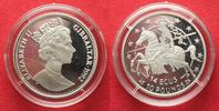 Gibraltar GIBRALTAR 14 Ecus - 10 Pounds 1992 Privy Fackel RITTER Silber SELTEN! # 94744