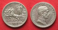 Italien ITALIEN 2 Lire 1914 Quadriga VITTORIO EMANUELE III. Silber ERHALTUNG! # 94811