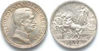 Italien REGNO 2 Lire 1916 Quadriga VITTORIO EMANUELE III argento SPL-FDC!!! # 94814