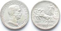 Italien ITALIEN 2 Lire 1916 Quadriga VITTORIO EMANUELE III. Silber ERHALTUNG!!! # 94819