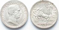 Italien REGNO 2 Lire 1915 Quadriga VITTORIO EMANUELE III argento qFDC!!! # 94821