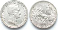 Italien ITALIEN 2 Lire 1916 Quadriga VITTORIO EMANUELE III. Silber ERHALTUNG!!! # 94822