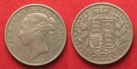 England GROSSBRITANNIEN 1/2 Crown 1884 VICTORIA Silber ERHALTUNG! # 94826