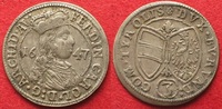 Haus Habsburg RDR - TIROL 3 Kreuzer 1647 Erzherzog FERDINAND KARL Silber ERHALTUNG! # 94859