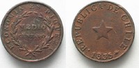Chile CHILE 1/2 Centavo 1835 thick planchet copper VF # 94910