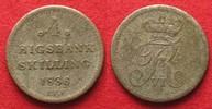 Dänemark DÄNEMARK 4 Rigsbankskilling 1836 FREDERIK VI. Silber SELTEN! # 94913