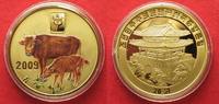 Nordkorea NORDKOREA 20 Won 2009 Lunar JAHR DES OCHSEN Messing FARBE # 94946