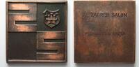Jugoslawien - Medaillen 22. ZAGREB SALON (KROATIEN) 1985 Bronze Plakette 72x73mm -