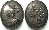 Haus Habsburg  RDR - UNGARN Ovale Medaille 1687 Krönung v. JOSEPH I. in Pressburg, Silber vz+