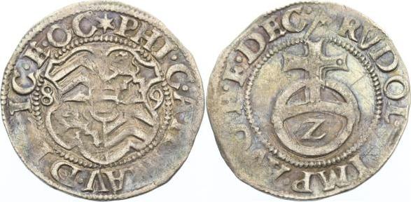 HanauLichtenberg 2 Kreuzer 1589 Philipp V. 15701599. Schöne Patina