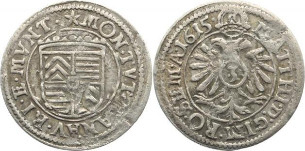 HanauMünzenberg 3 Kreuzer 1615 Philipp Moritz 16121638. Sehr selten