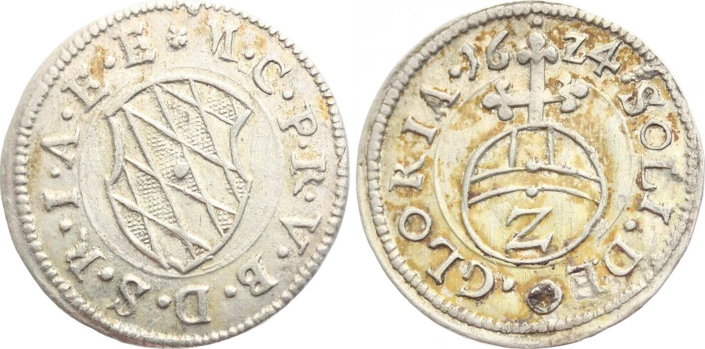 Bayern 1/2 Batzen 1624 Maximilian I., Als Kurfürst 1623-1651. Belag ...