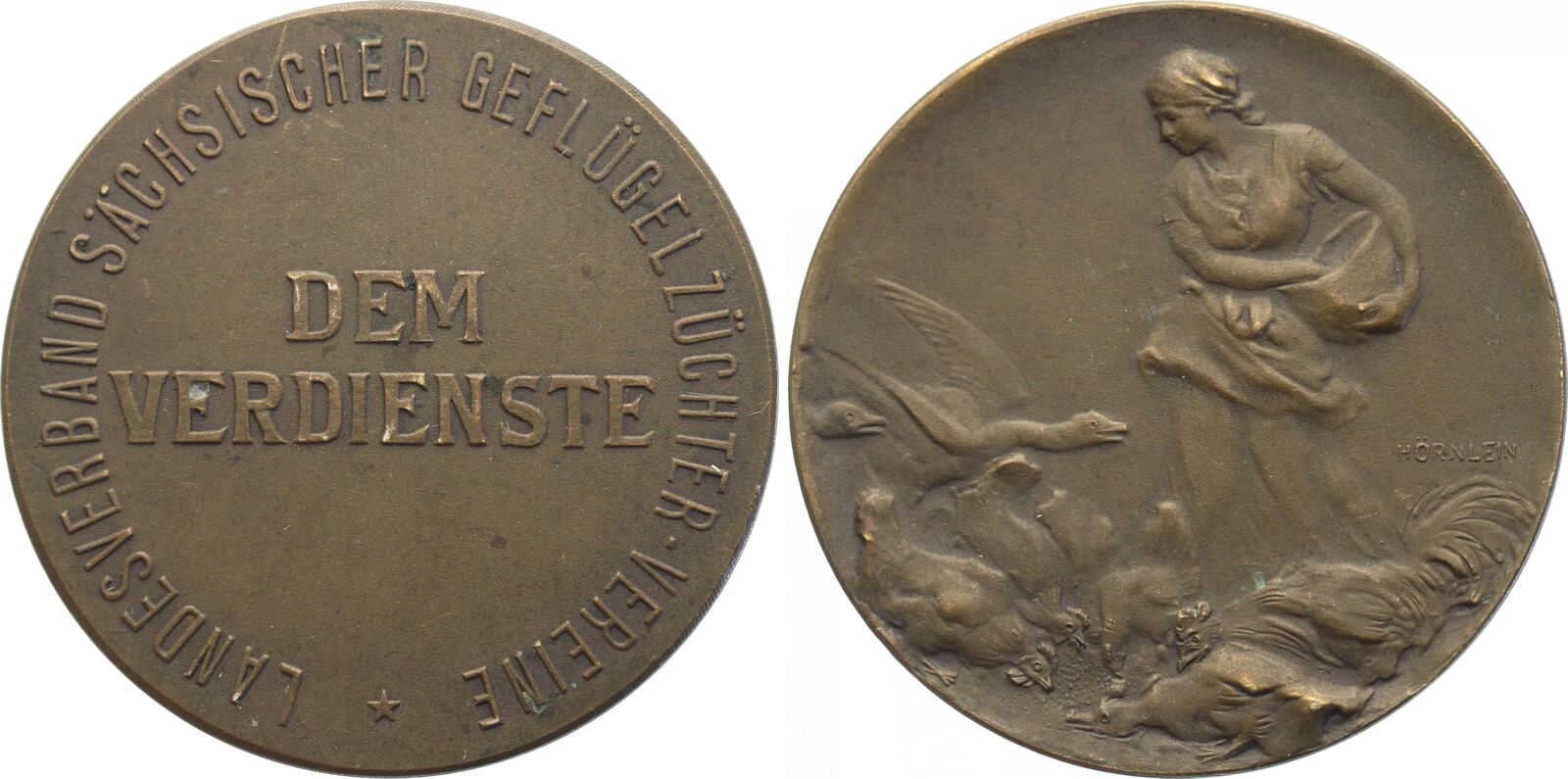 Hörnlein, F.W. Bronzemedaille Patina, sehr schönvorzüglich