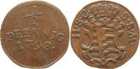 Sachsen-Coburg-Saalfeld Cu 1/2 Pfennig Ernst Friedrich 1764-1800.