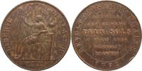 Frankreich 2 Sols Constitution 1791-1792.