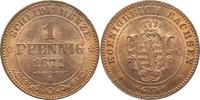 Sachsen-Albertinische Linie 1 Pfennig Johann 1854-1873.