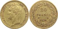 Frankreich 20 Francs Gold Louis Philippe I. 1830-1848.