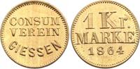 Hessen-Giessen-Stadt 1 Kreuzer Medaillen und Marken 1800-2000. -
