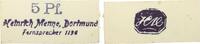 Dortmund 5 Pfennig  Fast Kassenfrisch 25,00 EUR kostenloser Versand