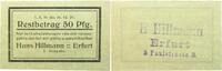 Erfurt 50 Pfennig 1.3.21 Winz. Randfehler, fast Kassenfrisch 15,00 EUR  zzgl. 3,00 EUR Versand