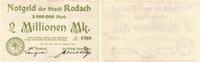 Rodach bei Coburg 2 Millionen Mark 23.8.1923 Leicht gebraucht 20,00 EUR kostenloser Versand