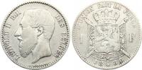Belgien-Königreich 1 Franc 1886 Leopold II 1865-1909. Winz. Randfehler, schön-sehr schön