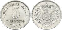 5 Pfennig 1915  E Weimarer Republik  Winz. Prägeschwäche, Stempelglanz