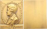 Personenmedaillen Einseitige Bronzeplakette Hauff, Wilhelm *1802 Stuttgart, + 1827 Stuttgart, Schriftsteller der Romantik. -