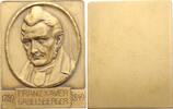 Personenmedaillen Einseitige Bronzeplakette Gabelsberger, Franz Xaver *1789 München, + 1849 München, Erfinder der Stenographie. -