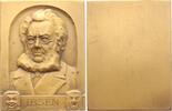 Personenmedaillen Bronzeplakette Ibsen, Henrik *1828 Skien, +1906 Oslo, norwegischer Dichter und Dramatiker. -