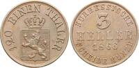 Hessen-Kassel 3 Heller Friedrich Wilhelm I. 1847-1866. -