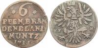 Brandenburg-Preußen 6 Pfennig Friedrich I. 1701-1713. -