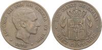 Spanien 10 Centimos Alfons XII. 1874-1885. -