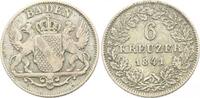 Baden-Durlach 6 Kreuzer 1841 Leopold 1830-1852. Sehr sch&ouml;n 15,00 EUR  zzgl. 3,00 EUR Versand