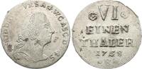 Anhalt-Bernburg 1/6 Taler Victor Friedrich 1721-1765. -